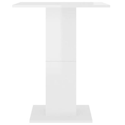vidaXL Bistro Masası Parlak Beyaz 60x60x75 cm Kompozit Ahşap