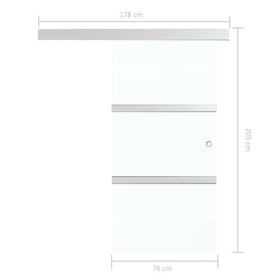 vidaXL Sürme Kapı Gümüş Rengi 76x205 cm Temperli Cam ve Alüminyum