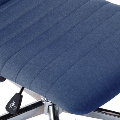 vidaXL Yemek Sandalyesi 2 Adet Mavi Kumaş