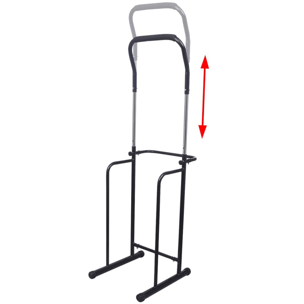 vidaXL Ayarlanabilir Barfiks/Dips İstasyonu Siyah 175-224 cm