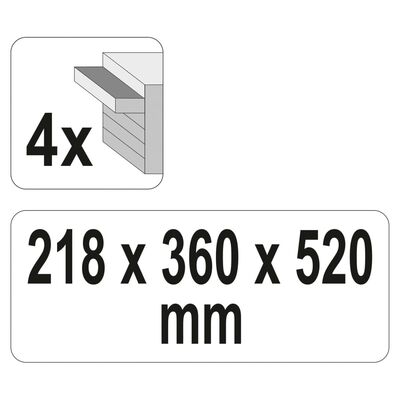 YATO 4 Çekmeceli Takım Çantası 52x21,8x36 cm