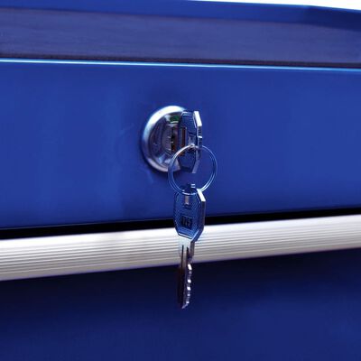 vidaXL Atölye Takım Arabası 7 Çekmeceli Mavi