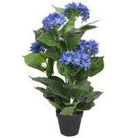 vidaXL Saksıda Yapay Ortanca Çiçeği Mavi 60 cm