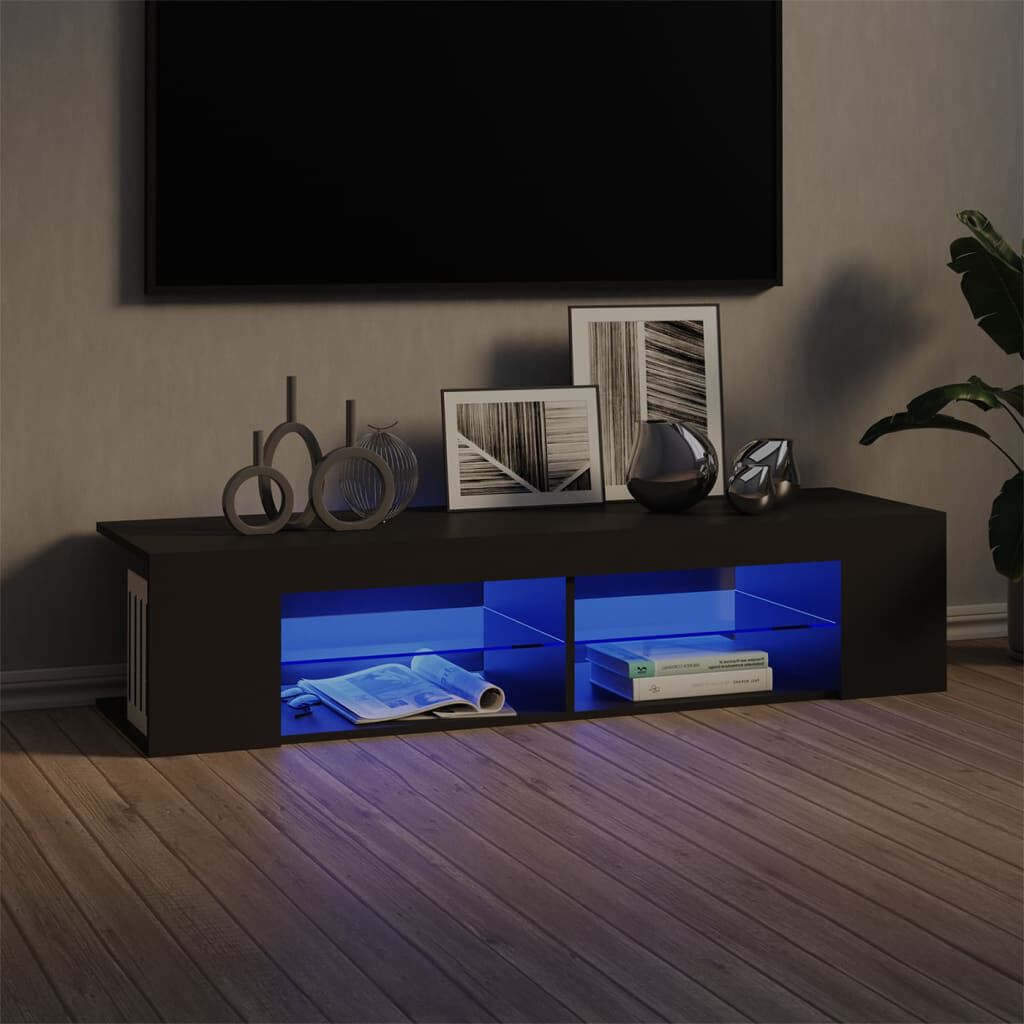 vidaXL LED Işıklı TV Ünitesi Gri 135x39x30 cm