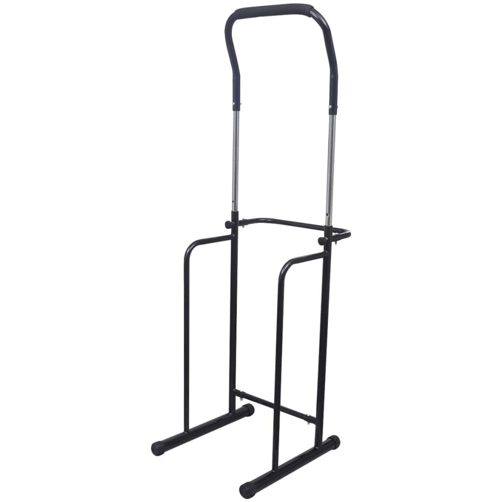 vidaXL Ayarlanabilir Barfiks/Dips İstasyonu Siyah 175-224 cm