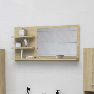 vidaXL Banyo Aynası Sonoma Meşe Rengi 90x10,5x45 cm Sunta