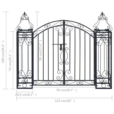 vidaXL Dekoratif Bahçe Kapısı 122x20,5x160 cm Ferforje