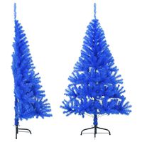 vidaXL Ayaklı Yapay Yılbaşı Ağacı Yarım Mavi 150 cm PVC