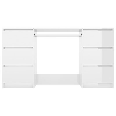 vidaXL Çalışma Masası Parlak Beyaz 140x50x77 cm Sunta