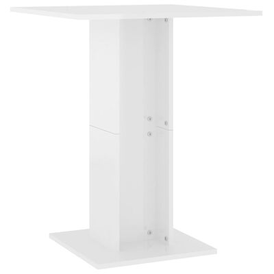 vidaXL Bistro Masası Parlak Beyaz 60x60x75 cm Kompozit Ahşap