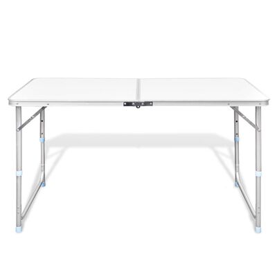 vidaXL Katlanır Kamp Masası Yükseklik Ayarlı 120 x 60 cm Alüminyum