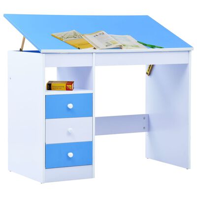vidaXL Çocuk Çizim ve Çalışma Masası Ayarlanabilir Mavi ve Beyaz