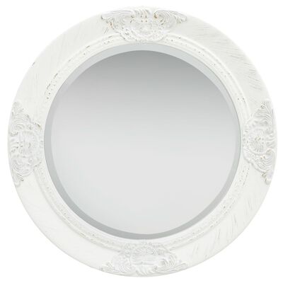 vidaXL Duvar Aynası Beyaz 50 cm Barok Stil
