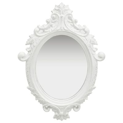 vidaXL Duvar Aynası Beyaz 56x76 cm Kale Stili