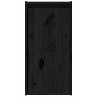 vidaXL Duvar Dolabı Siyah 30x30x60 cm Masif Çam Ağacı