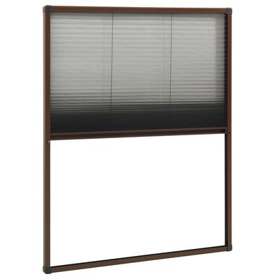 vidaXL Akordiyon Pencere Sinekliği Kahverengi 80x100 cm Alüminyum
