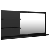 vidaXL Banyo Aynası Parlak Siyah 90x10,5x45 cm Sunta