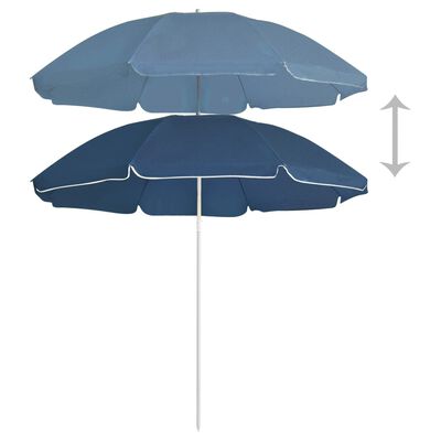 vidaXL Çelik Gövdeli Bahçe Şemsiyesi Mavi 180 cm