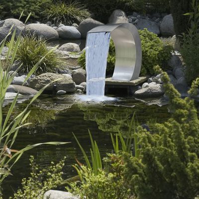 vidaXL Bahçe Şelalesi Havuz Çeşmesi Paslanmaz Çelik 45x30x60 cm