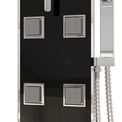 vidaXL Duş Paneli Ünitesi Siyah 18x45,5x130 cm Cam