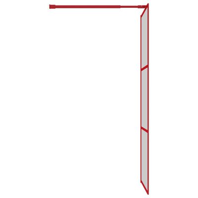 vidaXL Yan Panel Duşakabin Kırmızı 80x195 cm Şeffaf Temperli Cam