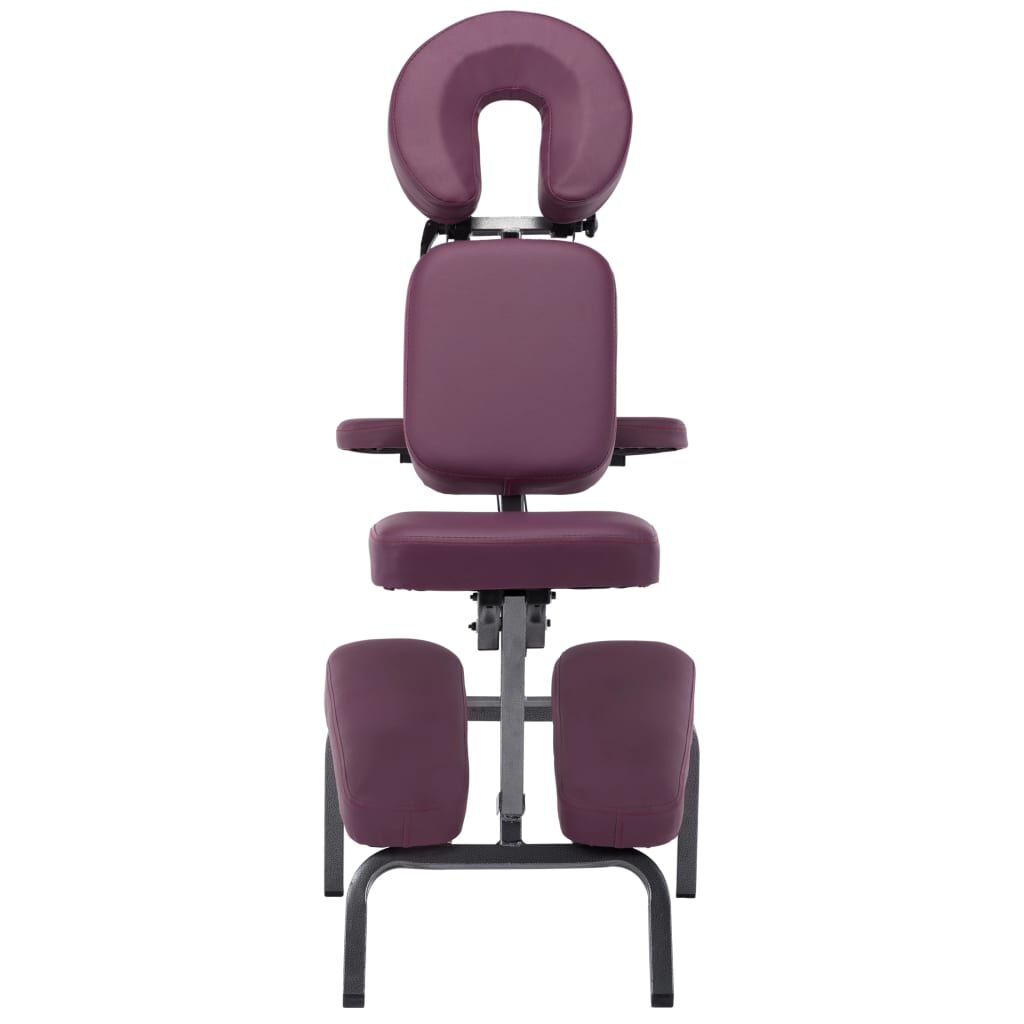 vidaXL Masaj Sandalyesi Bordo 122x81x48 cm Suni Deri