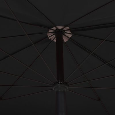 vidaXL Bahçe Güneş Şemsiyesi Siyah 200x130 cm