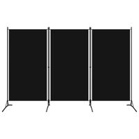 vidaXL 3-Panel Oda Bölücü Siyah 260x180 cm