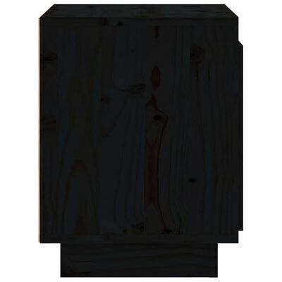 vidaXL Komodin Siyah 40x30x40 cm Masif Çam Ağacı