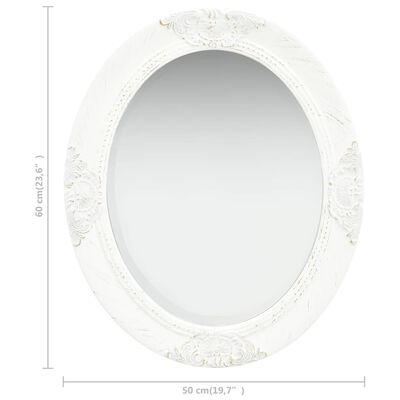 vidaXL Duvar Aynası Beyaz 50x60 cm Barok Stil