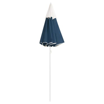 vidaXL Çelik Gövdeli Bahçe Şemsiyesi Mavi 180 cm