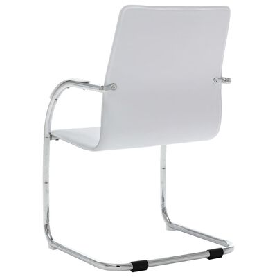 vidaXL U Ayaklı Ofis Sandalyesi Beyaz Suni Deri