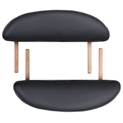 vidaXL Çanta Tipi Masaj Masası 2 Köpük Rulolu Siyah Oval 4 cm Kalınlık