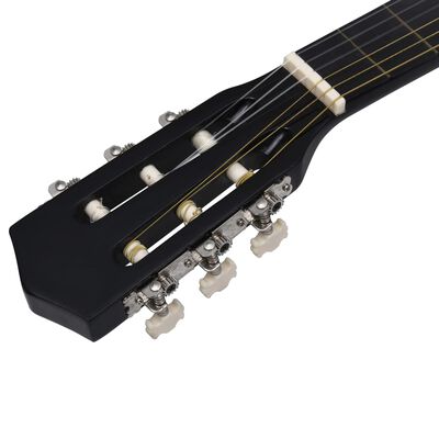 vidaXL 6 Telli Akustik Gitar Kesik Kasa Siyah 98 cm