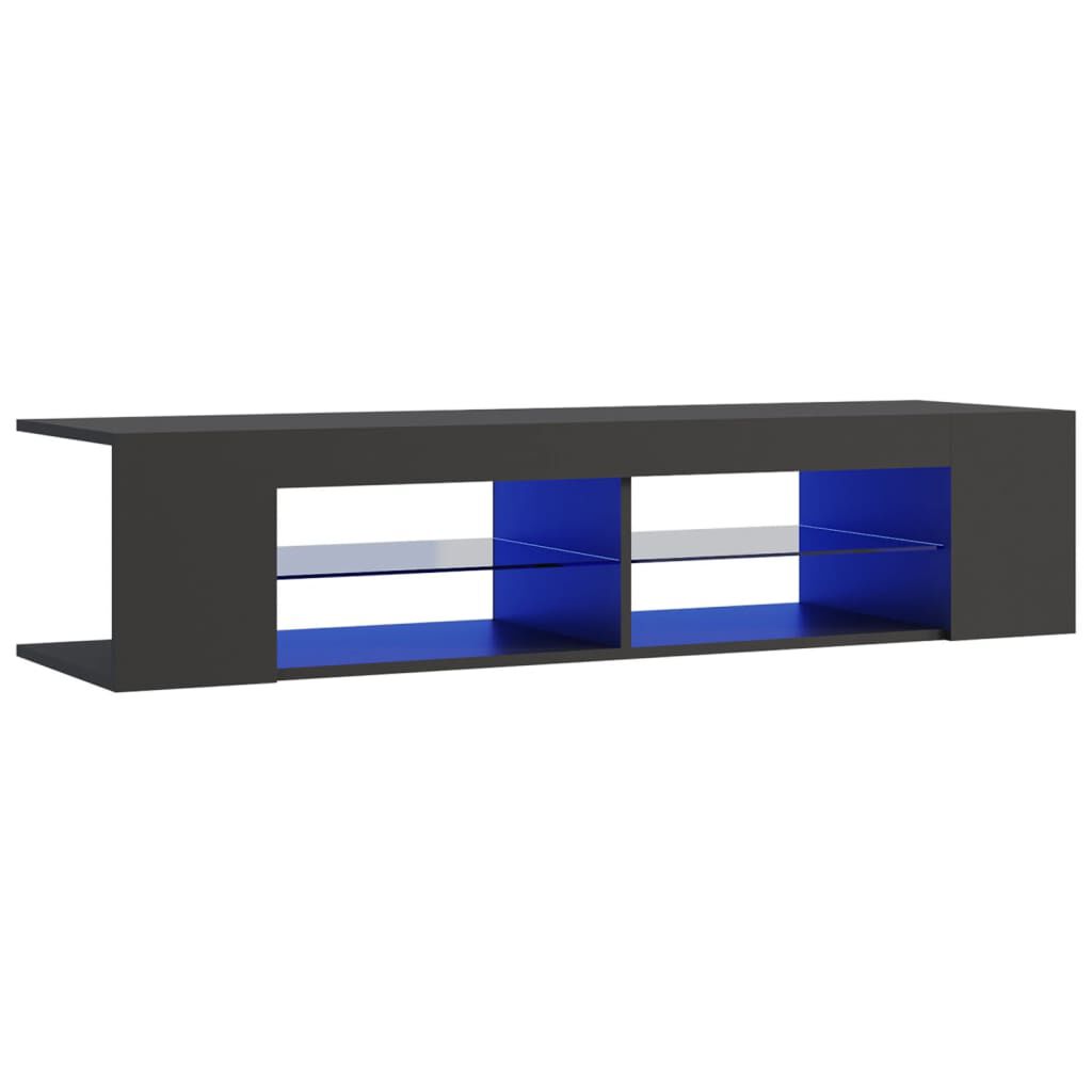 vidaXL LED Işıklı TV Ünitesi Gri 135x39x30 cm