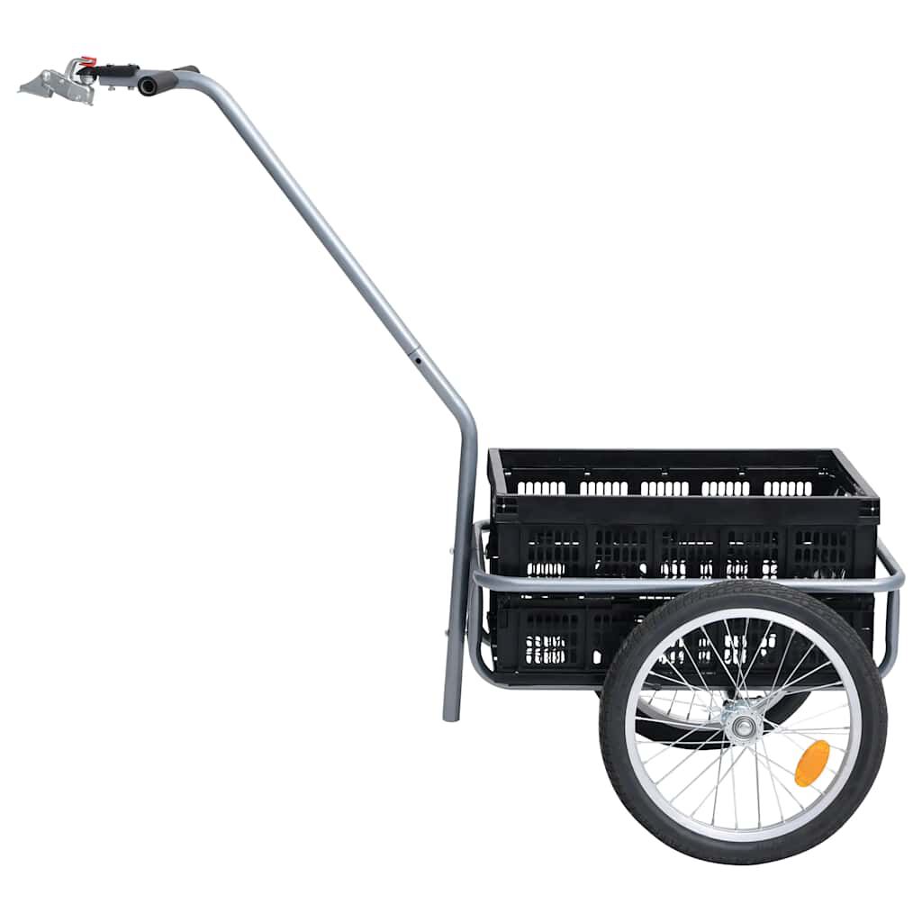 vidaXL 50 L Katlanabilir Taşıma Kutulu Bisiklet Römorku Siyah 150 kg