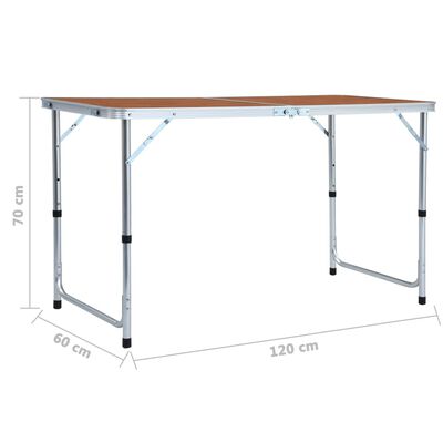 vidaXL Çanta Tipi Katlanır Kamp Masası 120x60 cm Alüminyum