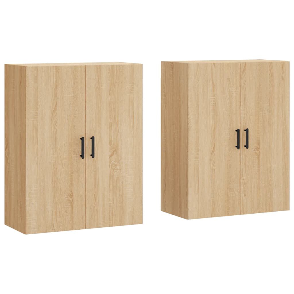 vidaXL Duvara Monte Dolap 2 Adet Sonoma Meşe 69,5x34x90 cm