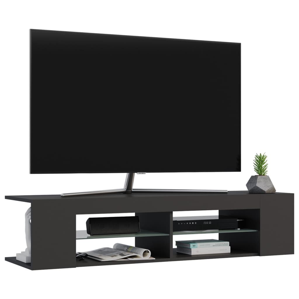 vidaXL LED Işıklı TV Ünitesi Gri 135x39x30 cm