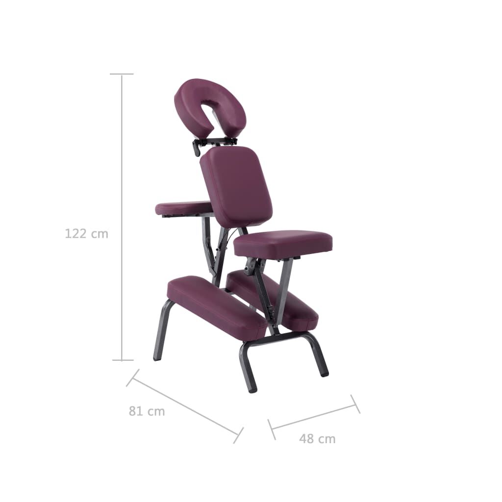 vidaXL Masaj Sandalyesi Bordo 122x81x48 cm Suni Deri