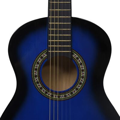 vidaXL Klasik Gitar Yeni Başlayanlar ve Çocuklar İçin Mavi 87,5 cm 1/2