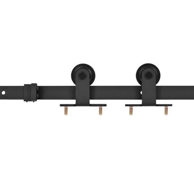 vidaXL Sürgülü Kapı Mekanizması Seti 183 cm Çelik Siyah