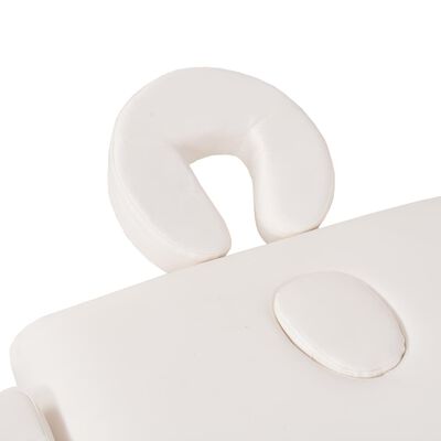 vidaXL 3 Bölümlü Çanta Tipi Masaj Masası Tabureli Beyaz 10 cm Kalınlık