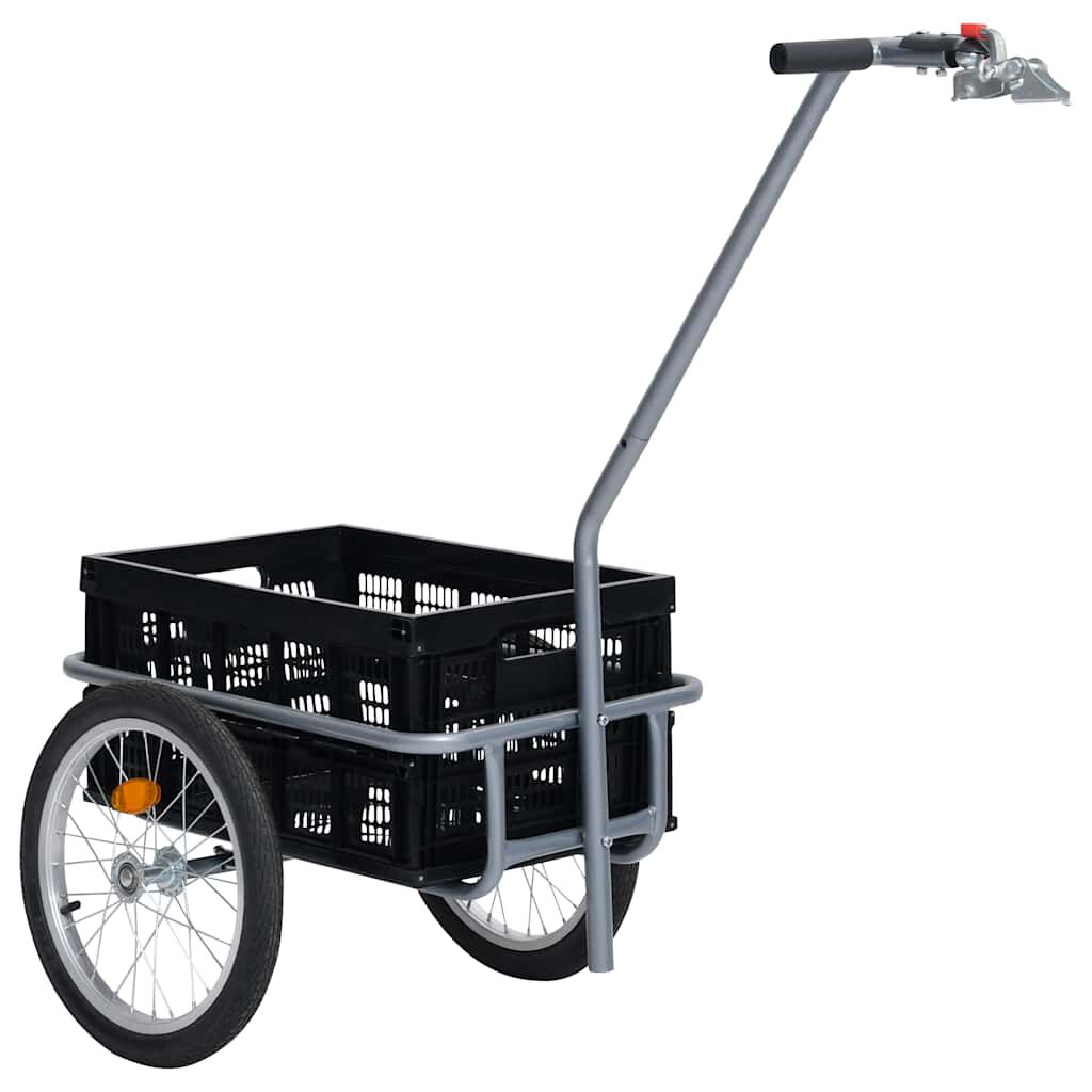 vidaXL 50 L Katlanabilir Taşıma Kutulu Bisiklet Römorku Siyah 150 kg