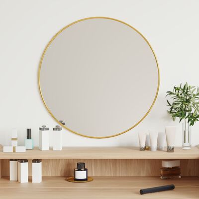 vidaXL Yuvarlak Duvar Aynası Altın Sarısı Ø 50 cm