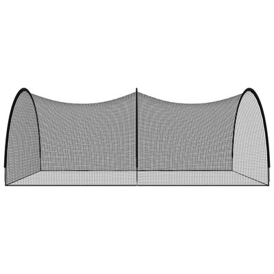 vidaXL Beyzbol Vuruş Kafesi Siyah 500x400x250 cm Polyester