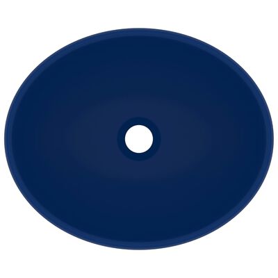 vidaXL Lüks Oval Lavabo Mat Koyu Mavi 40x33 cm Seramik