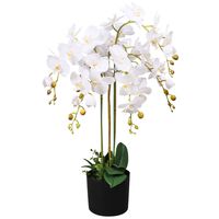 vidaXL Yapay Orkide Çiçeği Saksılı 75 cm Beyaz