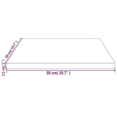 vidaXL Masa Tablası Beyaz 50x50x2,5 cm Masif Çam Ağacı Kare