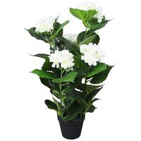 vidaXL Saksıda Yapay Ortanca Çiçeği Beyaz 60 cm